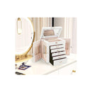 6 Layer Large Jewelry Box For Women With Drawers And Mirror