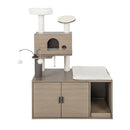 2 In 1 Cat Tree With Litter Box Enclosure For Indoor Cars