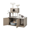 2 In 1 Cat Tree With Litter Box Enclosure For Indoor Cars