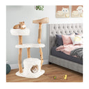 124 Cm Tall Wooden Cat Tree With Jute Scratching Posts For Pet