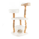 124 Cm Tall Wooden Cat Tree With Jute Scratching Posts For Pet