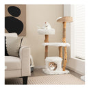 124 Cm Tall Wooden Cat Tree With Jute Scratching Posts For Pet