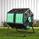 Compost Bin Dual-Chamber 130L Composter Tumbler Rotating Garden Recycle Food Waste
