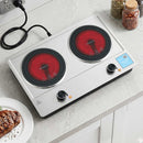 2 Hobs Ceramic Cooktop Electric Hot Plate Infrared Knob Control 2400W