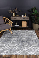 Sage Bloom Grey Plush Rug