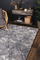 Sage Bloom Grey Plush Rug
