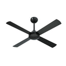 52'' Ceiling Fan AC Remote Control Timer 4 Blades Black
