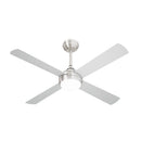 52'' AC Ceiling Fan with Light Remote Control 4 Blades Silver