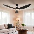 64 Inch Ceiling Fan DC Motor with Light with Remote - Black