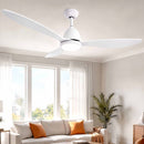 48" Ceiling Fan with LED Light Remote Control DC Motor White