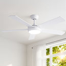 52'' Ceiling Fan 5 Blades DC Motor w/Light w/Remote White