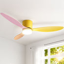 52'' Ceiling Fan 3 Blades DC Motor w/Light w/Remote Yellow Pink Orange