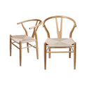 2X Dining Chairs Wooden Hans Clear