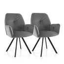 2 Pieces Modern Velvet Swivel Accent Arm Chairs With Metal Legs
