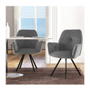2 Pieces Modern Velvet Swivel Accent Arm Chairs With Metal Legs