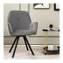 2 Pieces Modern Velvet Swivel Accent Arm Chairs With Metal Legs
