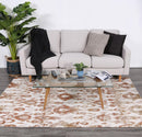 Blossom Brook Grey Beige Geometric Plush Rug