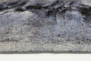 Velvet Bloom Blue Grey Abstract Bordered Rug