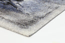 Velvet Bloom Blue Grey Abstract Bordered Rug