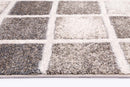 Celeste Brook Grey Beige Patchwork Plush Rug