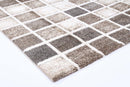 Celeste Brook Grey Beige Patchwork Plush Rug