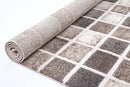 Celeste Brook Grey Beige Patchwork Plush Rug