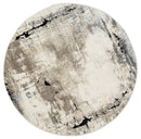 Cinder Brook Grey Beige Plush Round Rug