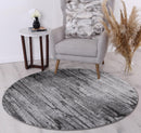 Amber Brook Grey Plush Round Rug
