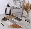 Winter Bloom Grey Abstract Plush Rug