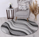 Coral Brook Grey Plush Round Rug