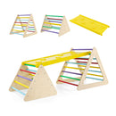 3 In 1 Climbing Toy Set With 2 Triangle Ladders And Ramp For Toddlers