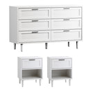 Bedroom Set 6 Chest of Drawers and 2 Bedside Tables White
