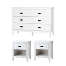 6 Chest of Drawers and 2 Bedside Tables Vintage Bedroom Set