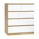 5 Chest of Drawers Tallboy Cabinet Wooden White Furniture