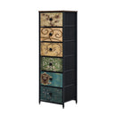 6 Chest of Drawers Fabric Tallboy Retro Vintage