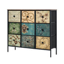 9 Chest of Drawers Fabric Lowboy Retro Vintage