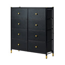 8 Chest of Drawers PU Fabric Black
