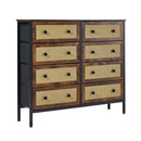 8 Chest of Drawers Rattan Fabric Dresser Tallboy