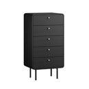 5 Chest of Drawers Dresser Tallboy Metal Handle Black
