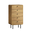 5 Chest of Drawers Dresser Tallboy Wooden Handle Natural