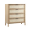 4 Chest of Drawers Rattan Dresser Natural