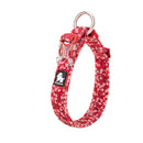 Floral Dog Pet Collar Red