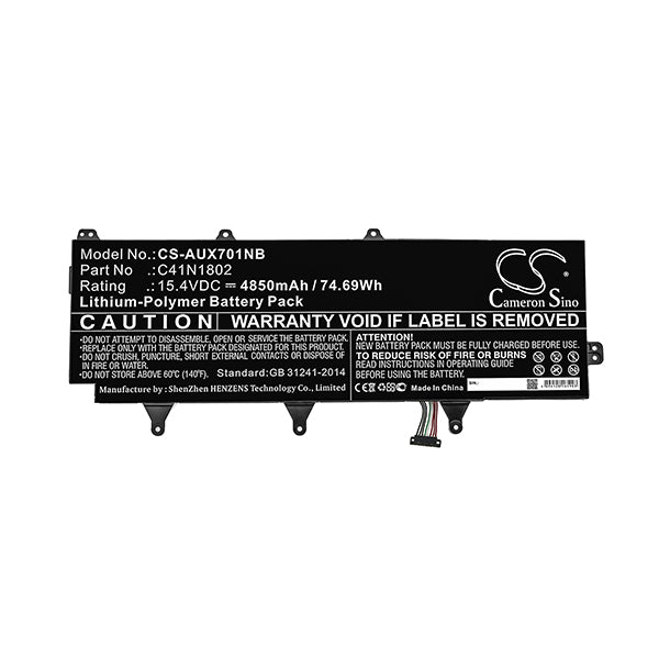 Cameron Sino Cs Aux701Nb 4850Mah Battery For Asus Notebook Laptop