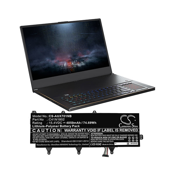 Cameron Sino Cs Aux701Nb 4850Mah Battery For Asus Notebook Laptop