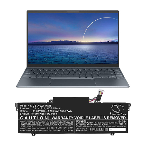 Cameron Sino Cs Auz144Nb 5200Mah Battery For Asus Notebook Laptop