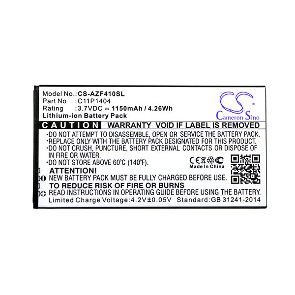 Cameron Sino Cs Azf410Sl 1150Mah Battery For Asus Mobile Smartphone