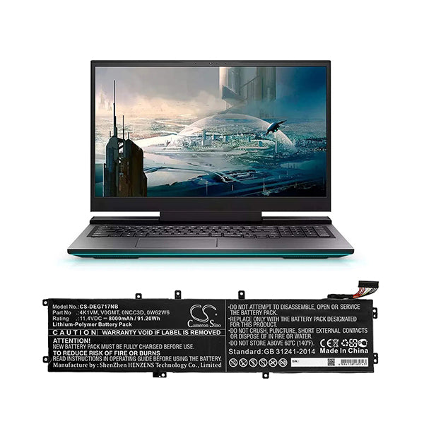Cameron Sino Cs Deg717Nb 8000Mah Battery For Dell Notebook Laptop