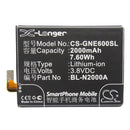 Cameron Sino Cs Gne600Sl 2000Mah Battery For Blu Mobile Smartphone
