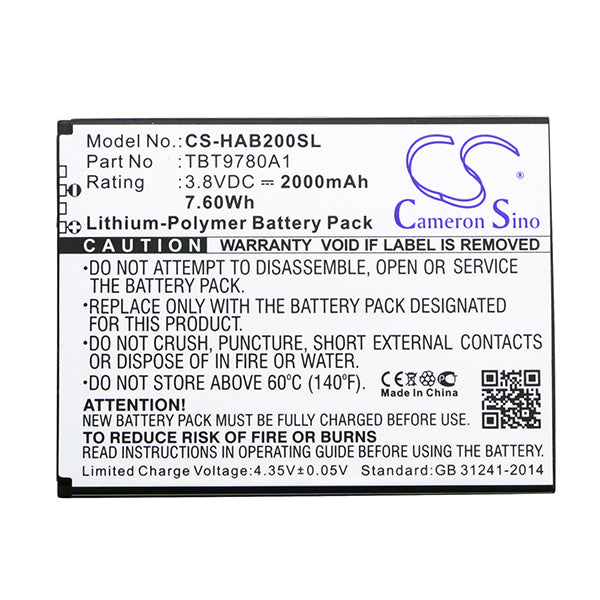 Cameron Sino Cs Hab200Sl 2000Mah Battery For Highscreen Mobile