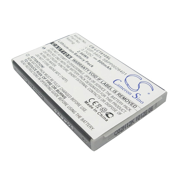 Cameron Sino Cs Lct810Sl 800Mah Battery For LG Mobile Smartphone